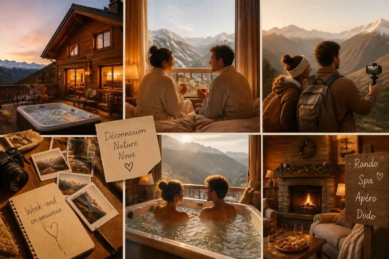Week-end en amoureux à la montagne : chalet, spa et activités à deux pour une vraie parenthèse