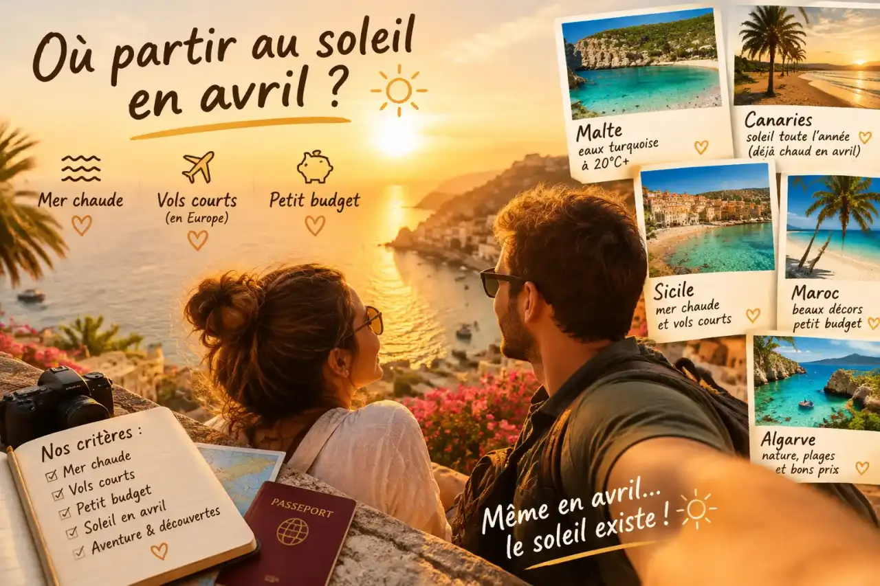 Où partir au soleil en avril ? Mer chaude, vols courts ou petit budget