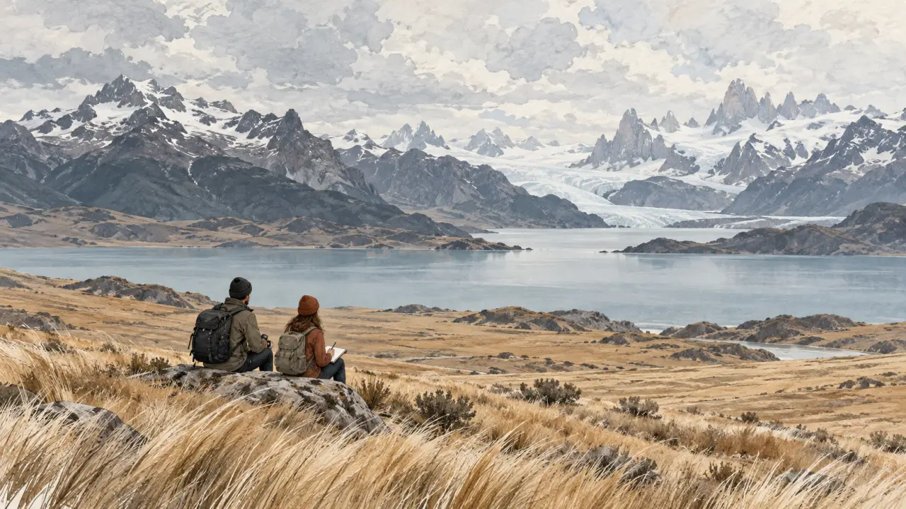 Carnet de voyage et photographie d'un paysage de Patagonie