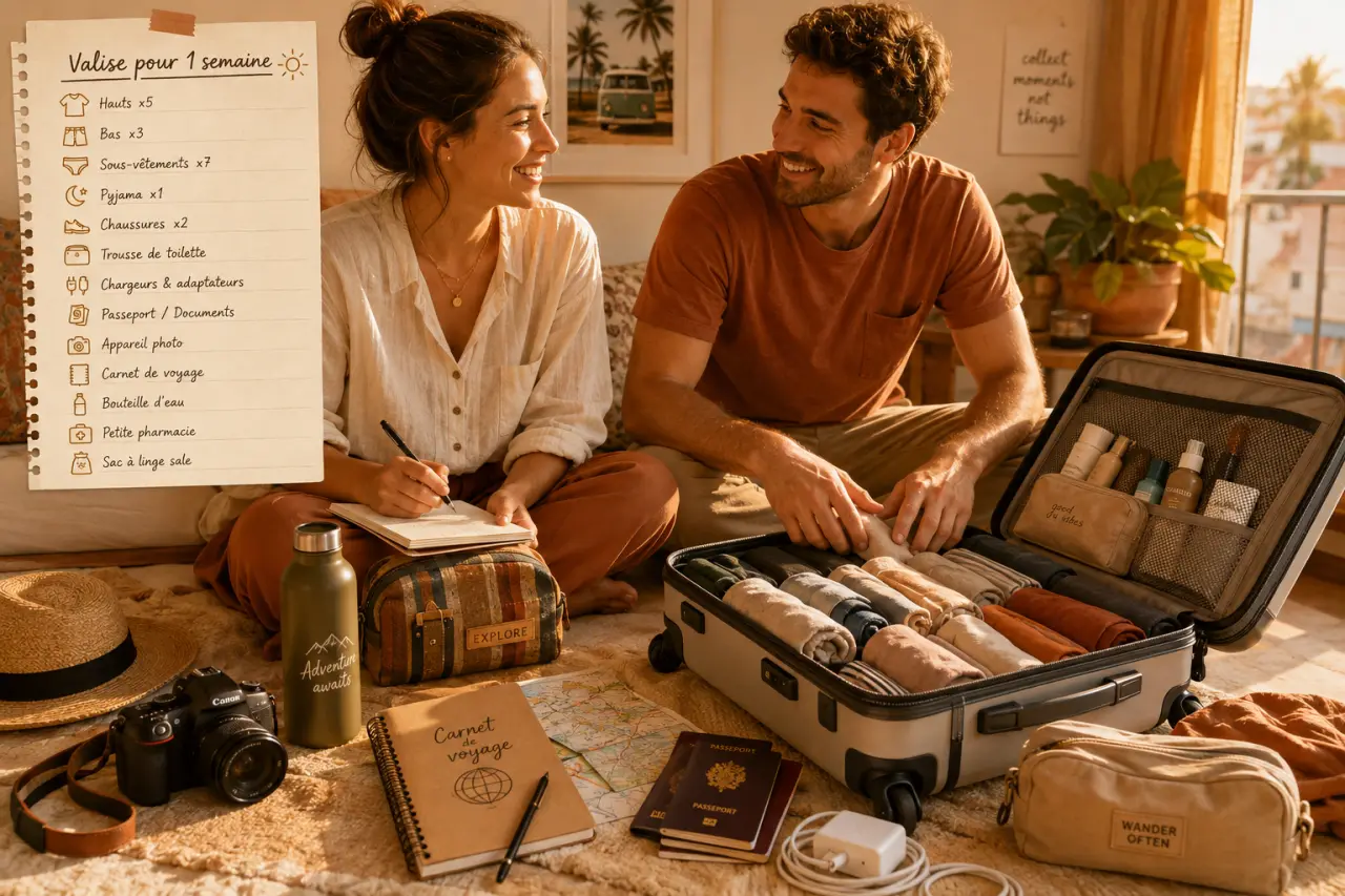 Valise pour 1 semaine : la liste utile pour partir léger sans rien oublier
