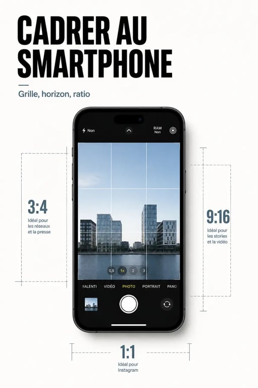 Les réglages photo du smartphone à connaître : grille 3x3, horizon et choix du bon ratio