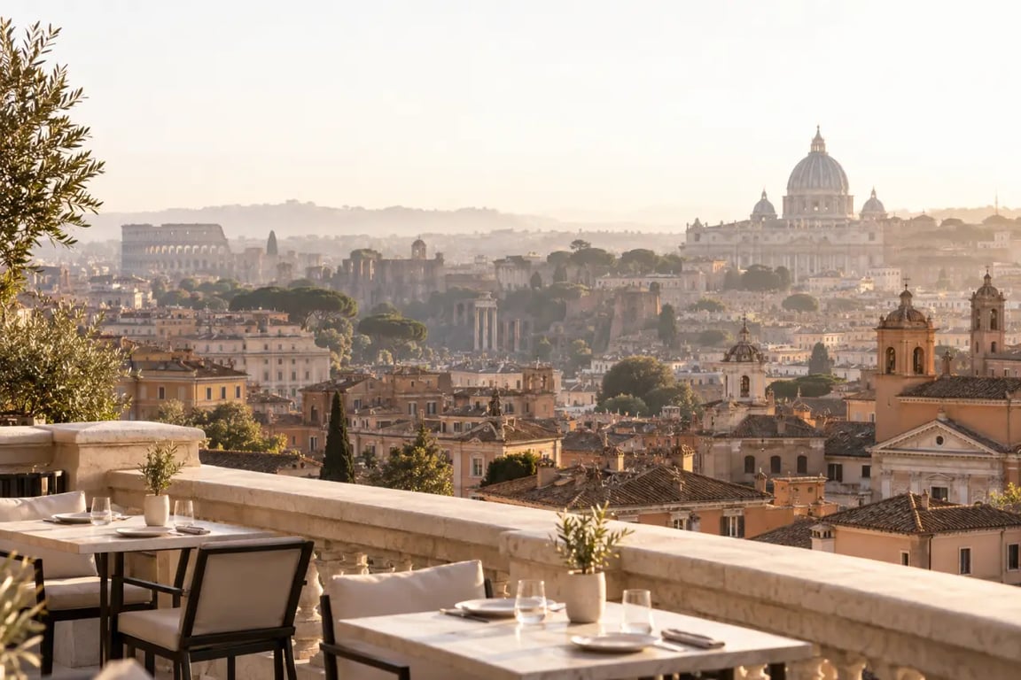 Rome escapade avec vue panoramique sur les toits et les monuments de la Ville Éternelle